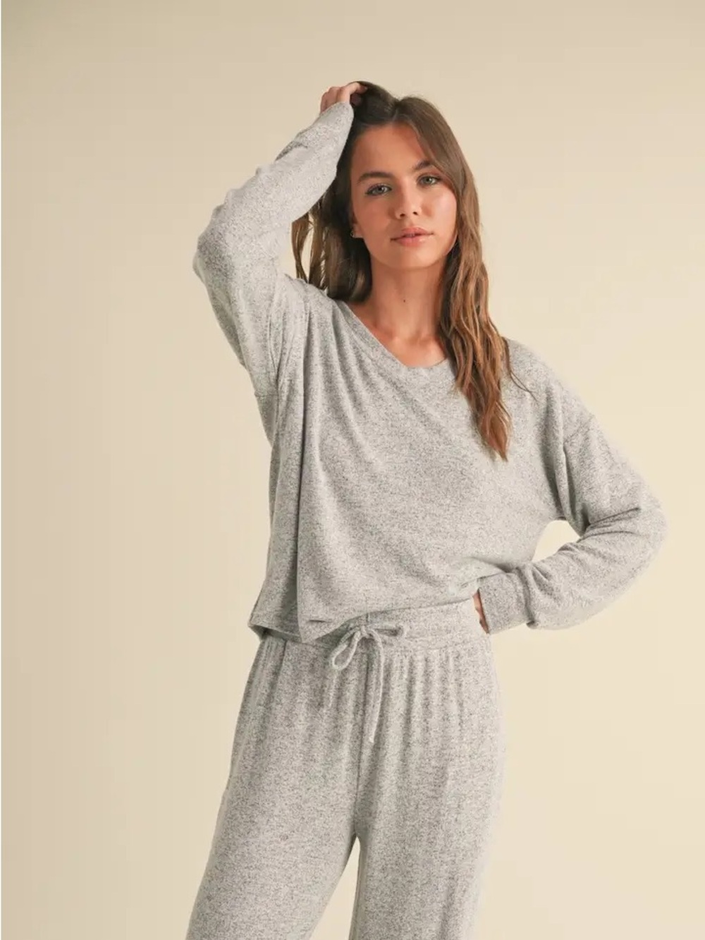Kimberly C Lounge Top and Pant Set - Light Heather blue like Free People set